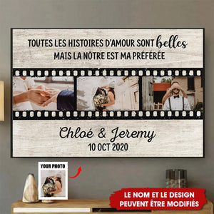 Notre Histoire D'amour - Cadeaux Personalisés Toile Pour Vieux Couple, Saint-Valentin