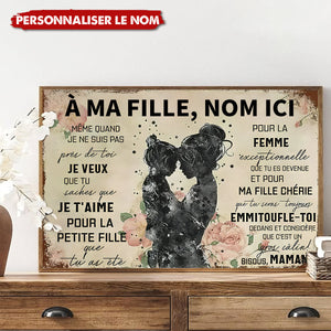 À Ma Fille – Cadeau Émotionnel Personnalisé de Maman, Affiche Murale Touchante