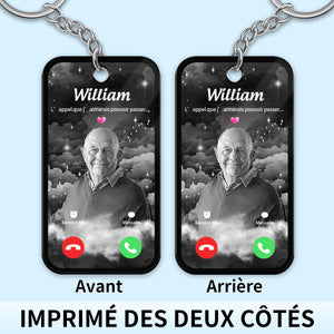 Porte-clés personnalisé L’appel que j’aimerais pouvoir passer – Avec photo et nom