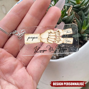 Porte-clés personnalisé “L’équipe de Papa” – Cadeau touchant pour la fête des pères