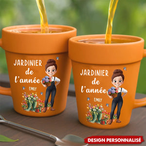 Tasse en Céramique Plante Personnalisée – Cadeau de Jardinage Personnalisé – Ambiance Parent de Plantes – Mug Pot de Fleur