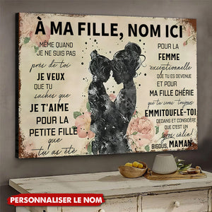 À Ma Fille – Cadeau Émotionnel Personnalisé de Maman, Affiche Murale Touchante