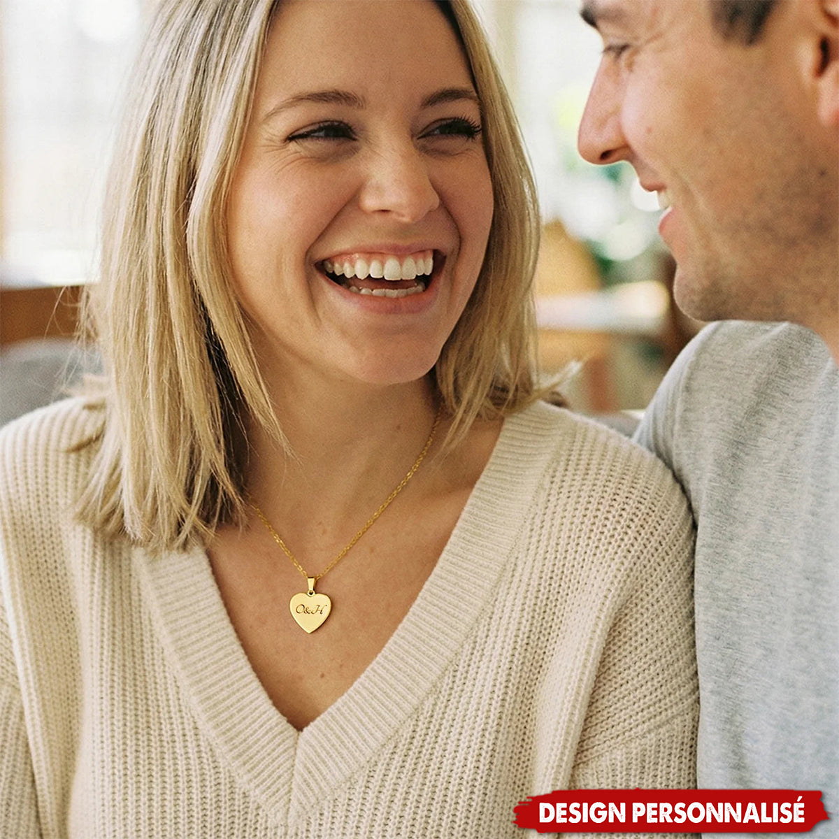 Collier Cœur Personnalisé — Gravé avec Vos Prénoms