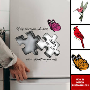 Autocollant Mémoriel Personnalisé avec Papillon, Libellule et Plume du Paradis