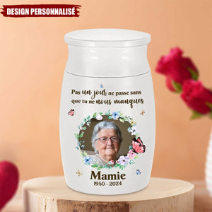 Urne Commémorative Personnalisée avec Photo et Message – En Mémoire d’un Être Cher