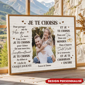Affiche Personnalisée Couple avec Photo – Je Te Choisis