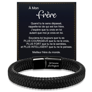 Bracelet en Cuir Personnalisé pour Homme – Cadeaux pour la fête des pères, un anniversaire ou une remise de diplôme