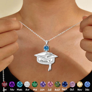Collier Personnalisé de Remise de Diplôme avec Pierre de Naissance – Cadeau Mémorable