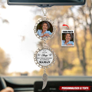 Pendentif Voiture Personnalisé – "J’ai Un Ange Qui Veille Sur Moi, Je L’appelle Maman"