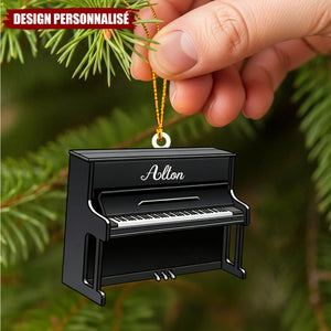 Ornement de Noël Piano Personnalisé – Cadeau pour Amateur de Musique
