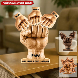 Meilleur Papa Jamais – Plaque Acrylique Personnalisée en Forme Spéciale pour Papa