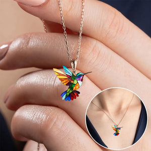 Collier Colibri Coloré - Cadeau pour les Amoureux des Oiseaux
