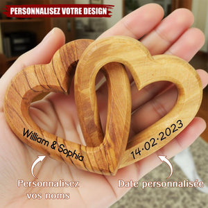 Cadeau personnalisé de cœurs liés – Mariage, Saint-Valentin, Anniversaire