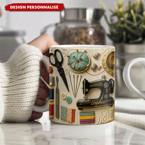 Mug machine à coudre personnalisé - Cadeau pour les amateurs de bricolage