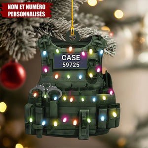 Décoration de Noël Personnalisée – Gilet Tactique avec Nom et Numéro