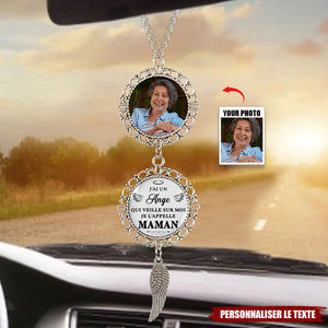 Pendentif Voiture Personnalisé – "J’ai Un Ange Qui Veille Sur Moi, Je L’appelle Maman"