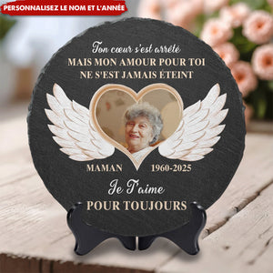 Pierre Commémorative Personnalisée avec Ailes d'Ange – Hommage Éternel à un Être Cher