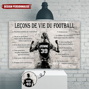 Affiche Personnalisée Leçons de Vie du Football – Cadeau pour les Passionnés de Football