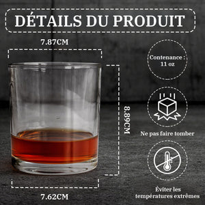 Verre à Whisky Crâne Métallique Personnalisé – Gravure de Nom