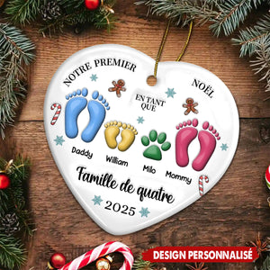 Décoration de Sapin Personnalisée – Célébrez Votre Premier Noël en Famille