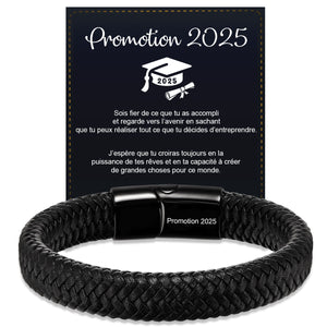 Bracelet en Cuir Personnalisé pour Homme – Cadeaux pour la fête des pères, un anniversaire ou une remise de diplôme