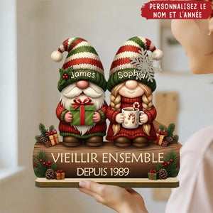 Plaque “Vieillir Ensemble” Personnalisée – Cadeau Romantique pour Couple
