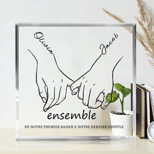 Je t’aime pour toujours et toujours - Couple personnalisé personnalisé carré en forme de Plaque acrylique - cadeau pour mari femme, anniversaire