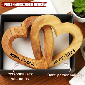 Cadeau personnalisé de cœurs liés – Mariage, Saint-Valentin, Anniversaire