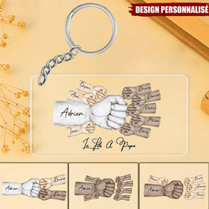 Porte-clés personnalisé “L’équipe de Papa” – Cadeau touchant pour la fête des pères