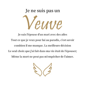 Personnalisé je ne suis pas une veuve Ailes d’ange mémorial bague