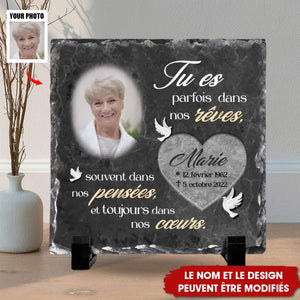 Plaque Commémorative Personnalisée en Ardoise - Hommage à un Être Cher