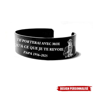 Bracelet Commémoratif Personnalisé – Message Gravé en Hommage à un Être Cher