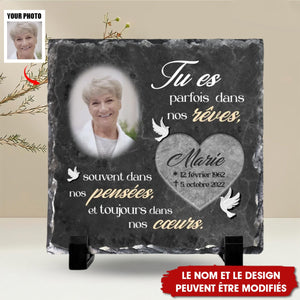 Plaque Commémorative Personnalisée en Ardoise - Hommage à un Être Cher