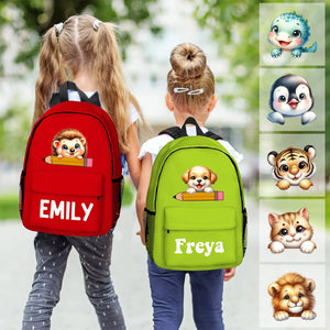 Sac à dos enfant personnalisé avec motif animal mignon – Cartable avec prénom