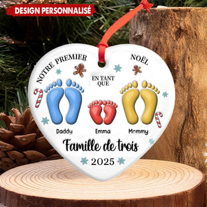 Décoration de Sapin Personnalisée – Célébrez Votre Premier Noël en Famille