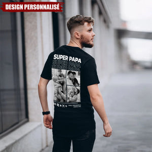 T-shirt Personnalisé pour Papa – Photo & Message Unique