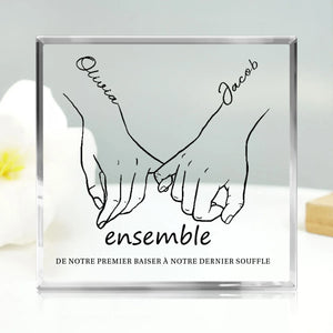 Je t’aime pour toujours et toujours - Couple personnalisé personnalisé carré en forme de Plaque acrylique - cadeau pour mari femme, anniversaire