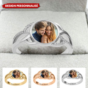 Bague Personnalisée avec Photo – Cadeau Romantique pour Couples