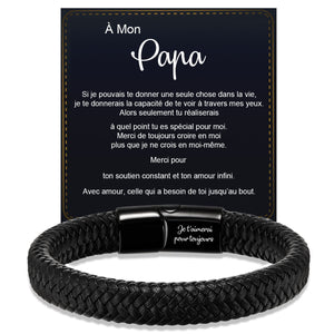 Bracelet en Cuir Personnalisé pour Homme – Cadeaux pour la fête des pères, un anniversaire ou une remise de diplôme