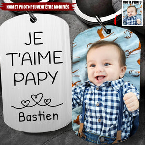 Porte-clés Photo Personnalisé - Porte-clés Gravé avec Message d'Amour