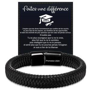 Bracelet en Cuir Personnalisé pour Homme – Cadeaux pour la fête des pères, un anniversaire ou une remise de diplôme