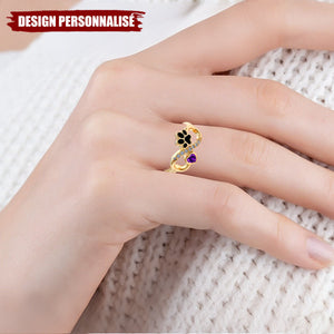 Bague Souvenir Patte Personnalisée - Cadeau pour les Amoureux des Animaux