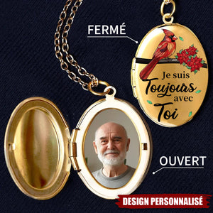 "Je suis toujours avec toi" —Collier Médaillon Personnalisé Cadeau avec photo personnalisée