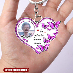 Toujours dans mon cœur – Porte-clés commémoratif personnalisé