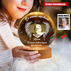 Lampe Souvenir Personnalisée en Cristal – Cadeau commémoratif personnalisé de condoléances