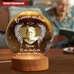 Lampe Souvenir Personnalisée en Cristal – Cadeau commémoratif personnalisé de condoléances
