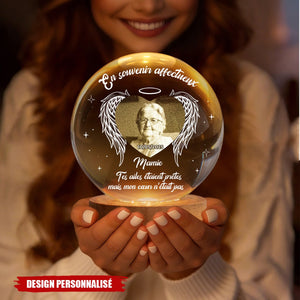 Lampe Souvenir Personnalisée en Cristal – Cadeau commémoratif personnalisé de condoléances