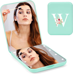 Miroir de Poche Personnalisé avec Initiale Florale – Cadeau Élégant et Pratique