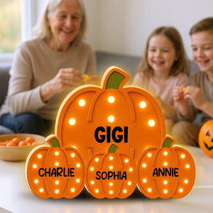 Boîte Lumineuse LED Citrouille Personnalisée – Décoration d’Halloween avec Nom personnalisé