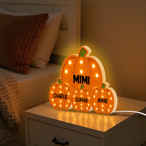 Boîte Lumineuse LED Citrouille Personnalisée – Décoration d’Halloween avec Nom personnalisé